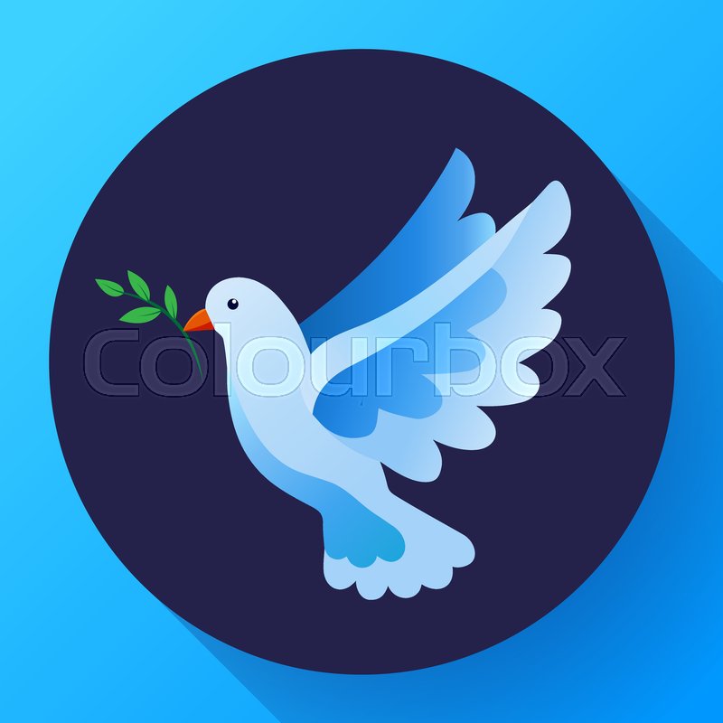 800x800 Blue Dove Of Peace Icon Flying Blue Stock Vector Colourbox