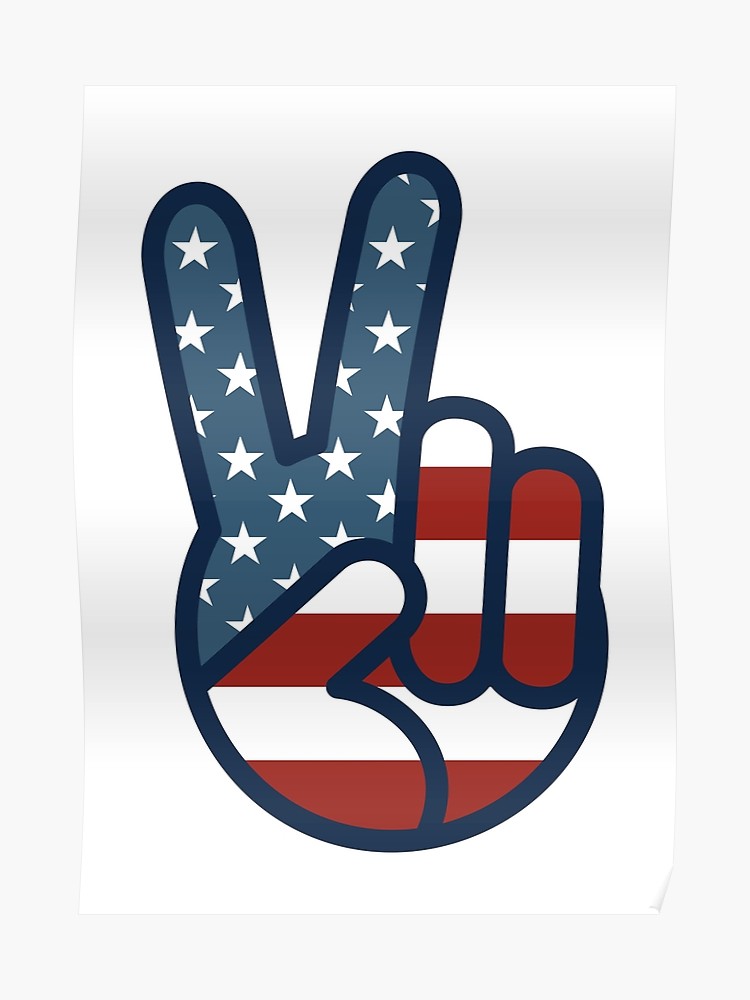 American Flag Peace Sign Icon Poster 750x1000 American Flag Peace Sign Icon Poster