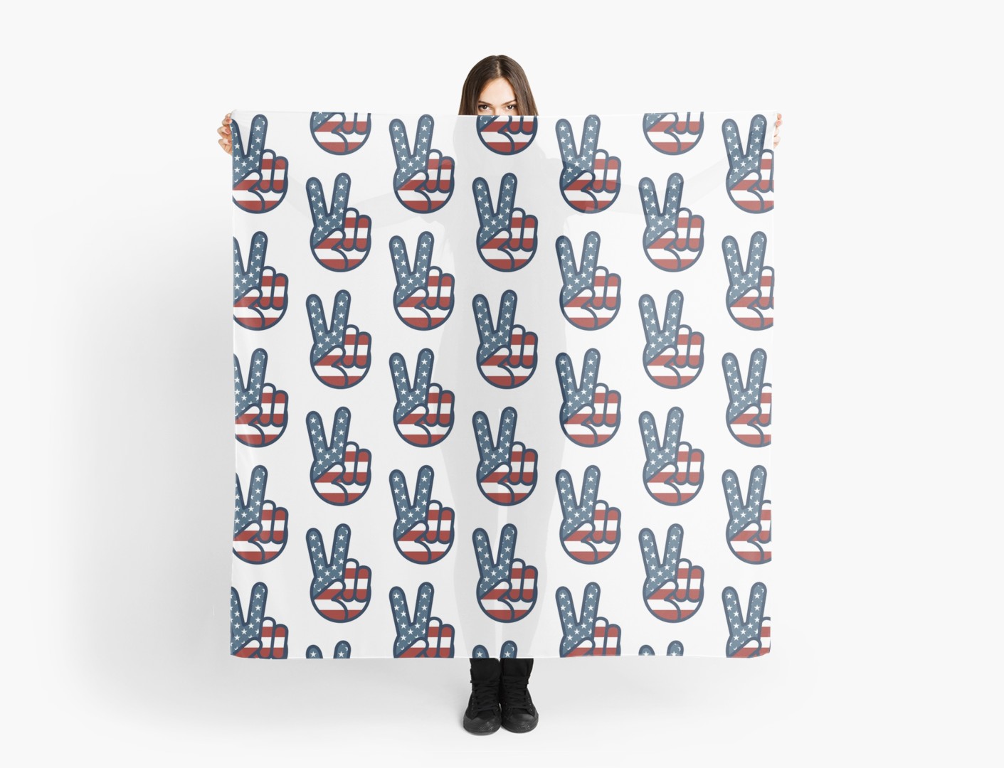 American Flag Peace Sign Icon Scarf 1411x1080 American Flag Peace Sign Icon Scarf