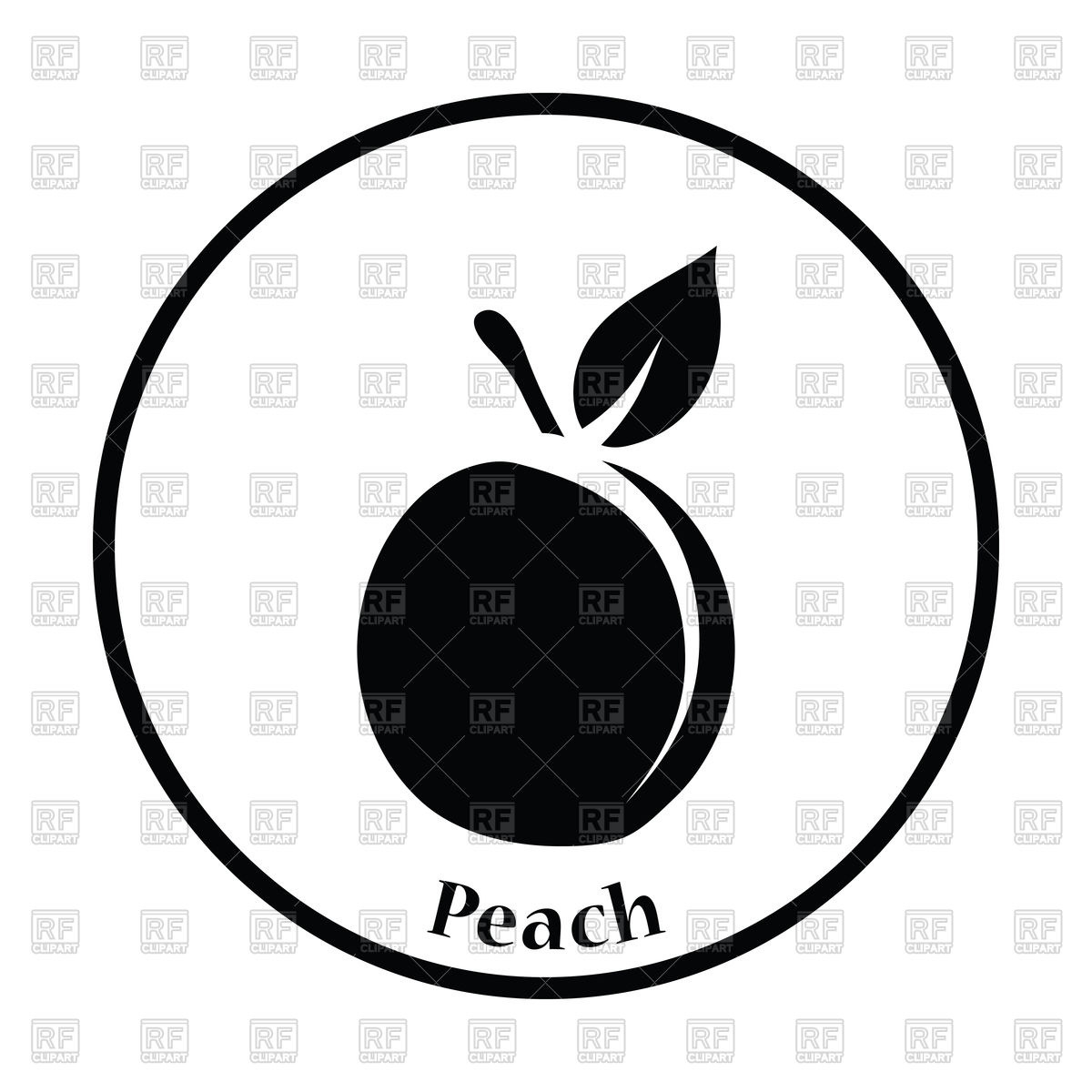 Thin Circle Design Icon Of Peach Vector Image Of Food 1200x1200 Thin Circle Design Icon Of Peach Vector Image Of Food