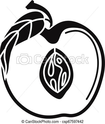 399x470 Half Peach Icon, Simple Style Half Peach Icon Simple