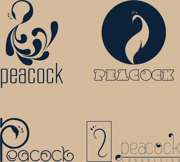 600x540 Bird Logotypes Peacock Icon Curves Decoration Free Vector In Adobe
