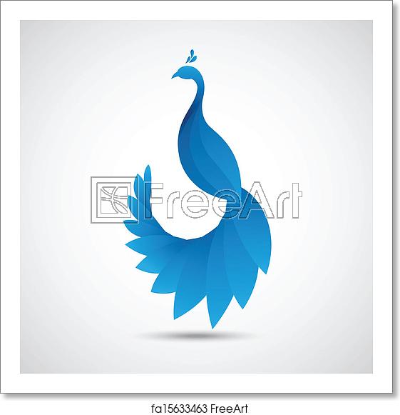 561x581 Free Art Print Of Abstract Peacock Leaf Icon Vector Illustration