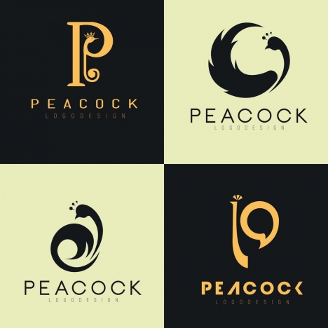 468x468 Logotypes Collection Peacock Icon Decor Vectors Stock In Format
