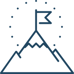 250x250 Mountain Peak With Flag Icon Sticker