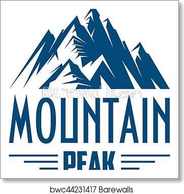 362x382 Mountain Peak Vector Isolated Icon Or Emblem, Art Print