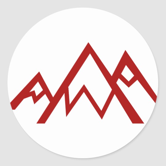 540x540 Red Mountain Range Peak Icon Classic Round Sticker