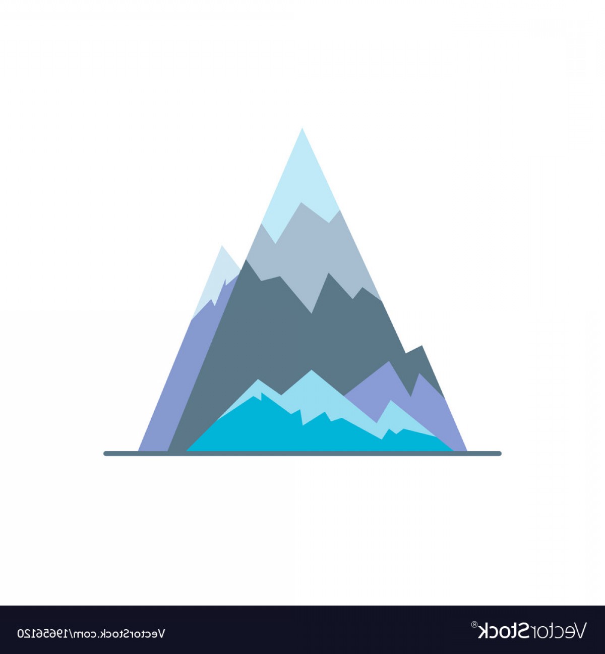 1200x1296 Ice Mountain Peak Icon In Flat Style Vector Handandbeak