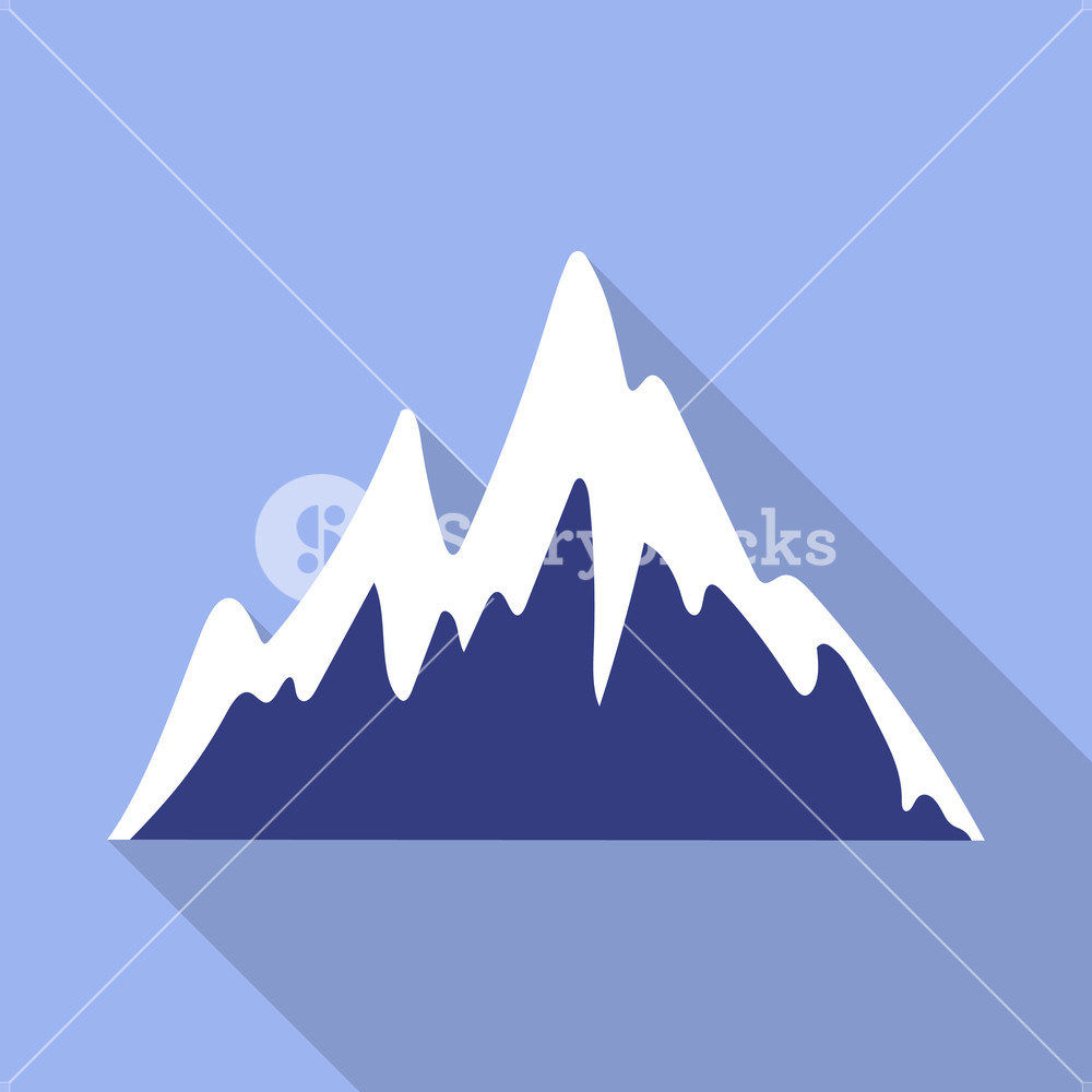 1000x1000 Ice Mountain Peak Icon Flat Illustration Of Ice Mountain Peak