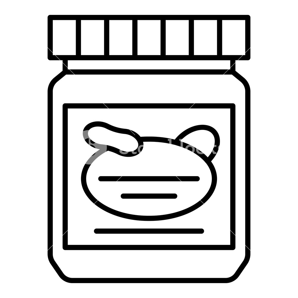 1000x1000 Peanut Butter Jar Icon Outline Peanut Butter Jar Vector Icon