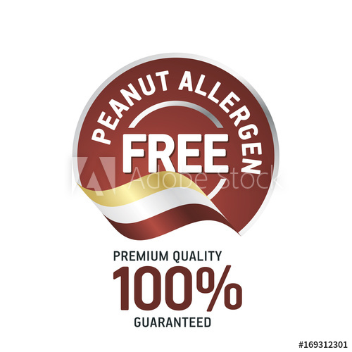 500x500 Peanut Food Allergen Free Brown Label Logo Icon