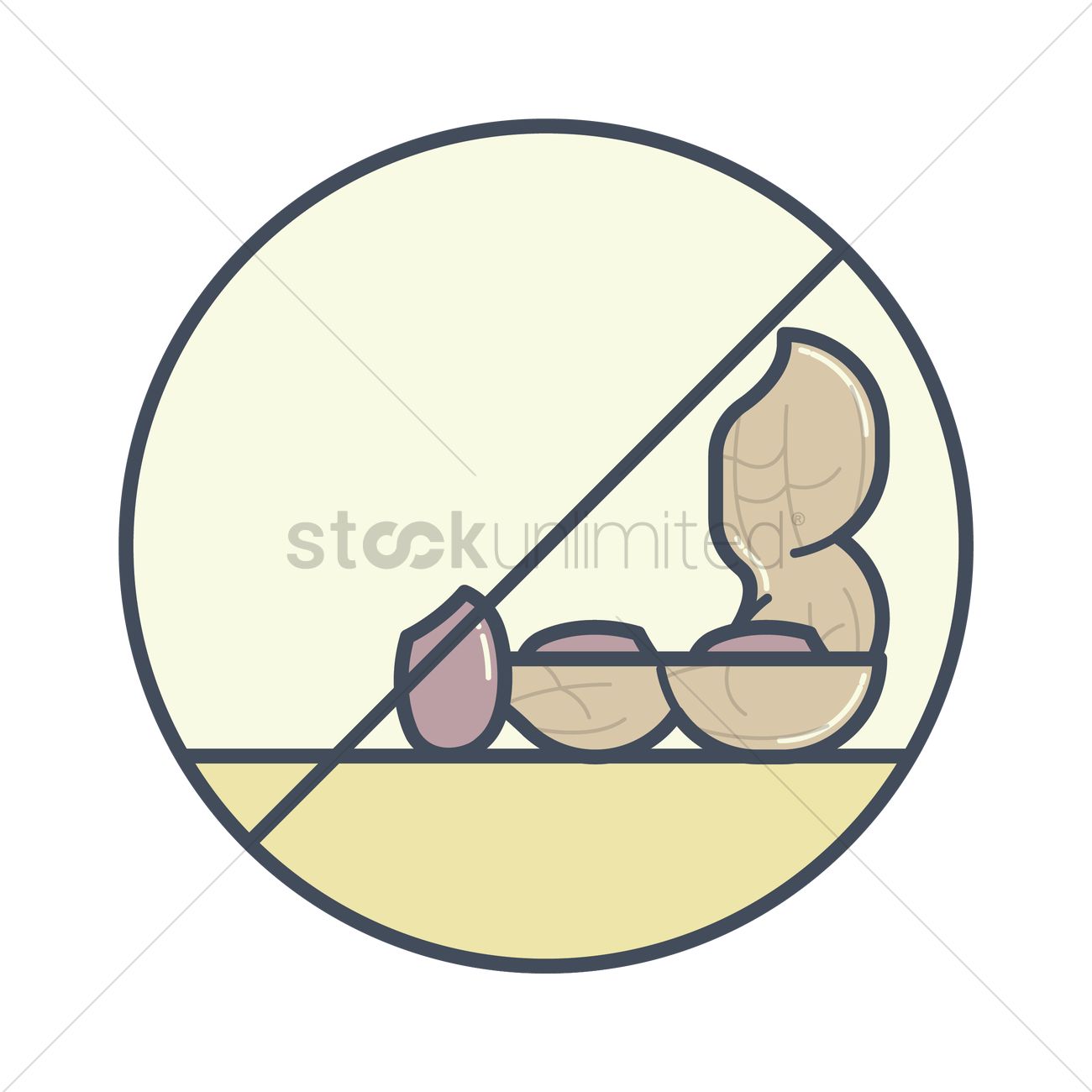 1300x1300 Peanut Free Icon Vector Image