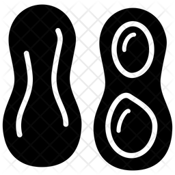 256x256 Peanut Icon Of Glyph Style