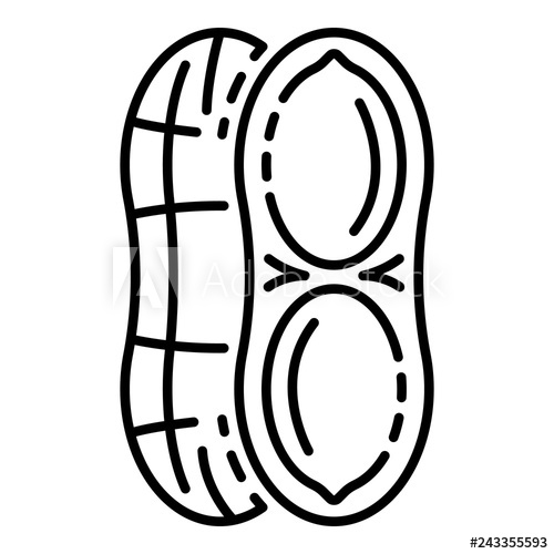 500x500 Open Shell Peanut Icon Outline Open Shell Peanut Vector Icon