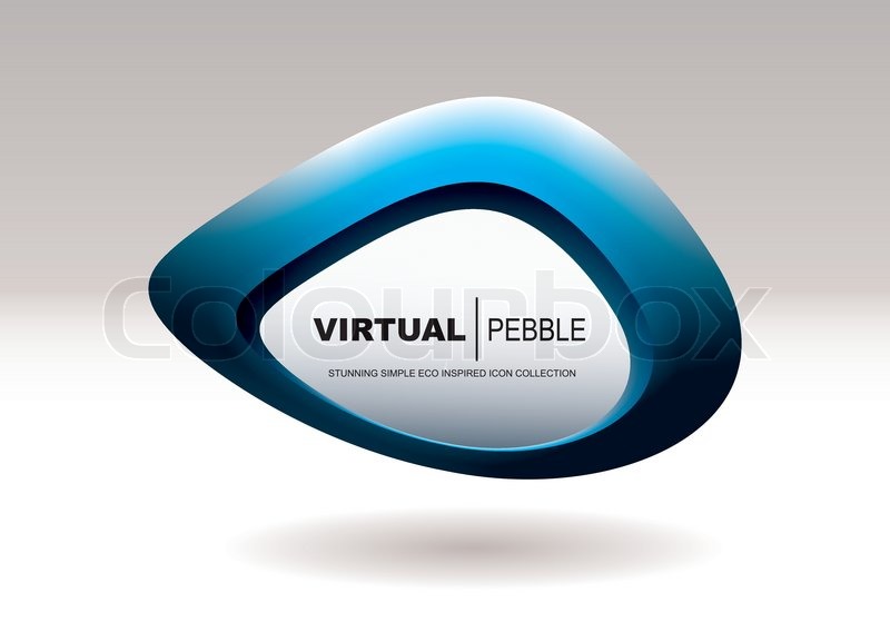 800x568 Blue Abstract Icon With Pebble Shape Stock Vector Colourbox