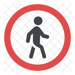 256x256 Pedestrian Crossing Sign Icon Of Flat Style