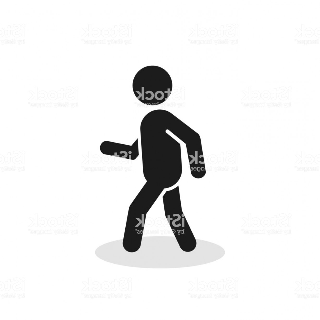 1228x1228 Pedestrian Icon Walking Man Vector Sign Silhouette Isolated