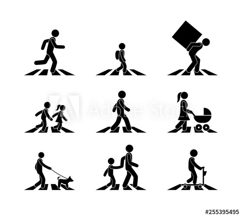 Pedestrian Icon at Vectorified.com | Collection of Pedestrian Icon free ...