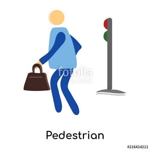 500x500 Pedestrian Icon Isolated On White Background Simple And Editable