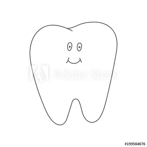500x500 Smiling Tooth Outline Pediatric Dental Clinic Logo Concept