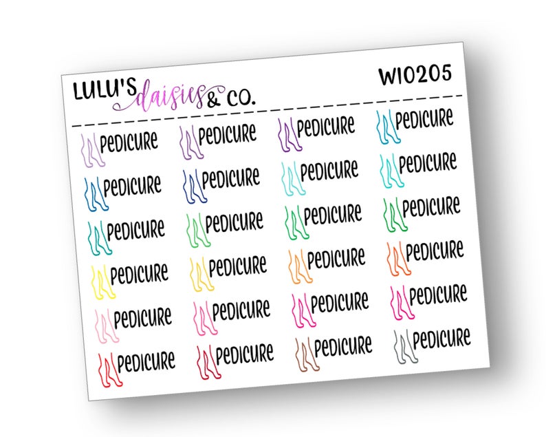 794x635 Pedicure Words And Icons Words And Icon Stickers Etsy