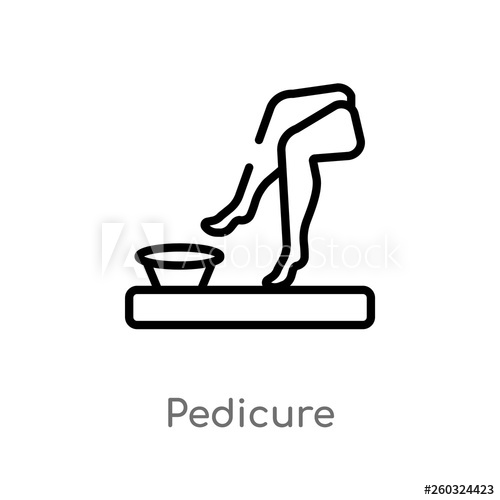 500x500 Outline Pedicure Vector Icon Isolated Black Simple Line Element