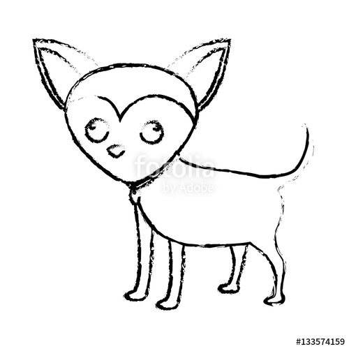 500x500 Pedigree Dog Breed Icon Image Sketch Style Vector Illustration