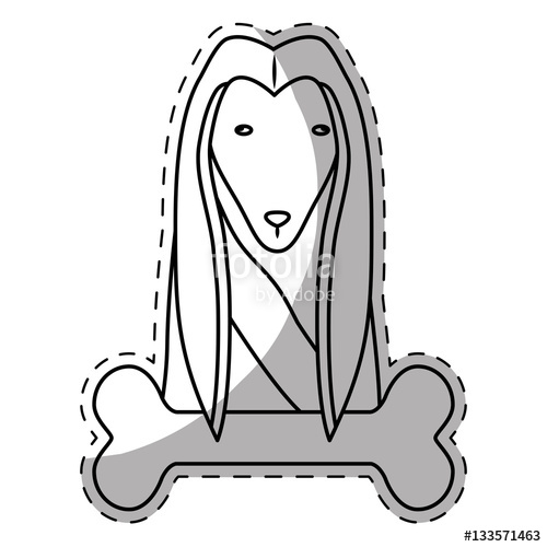 500x500 Pedigree Dog Breed Icon Image Sticker Vector Illustration Design