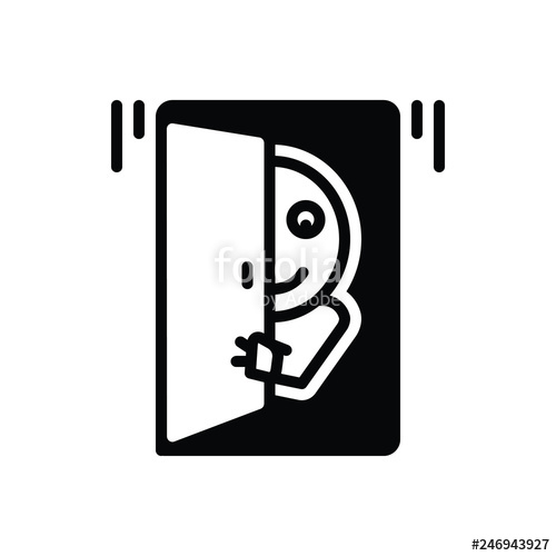 500x500 Black Solid Icon For Peek Peep Stock Image And Royalty Free