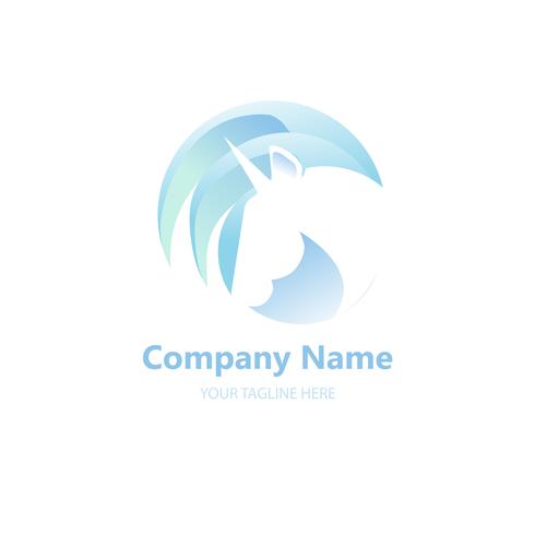 490x490 Logo With A Unicorn For Your Company Pegasus Icon Gradient