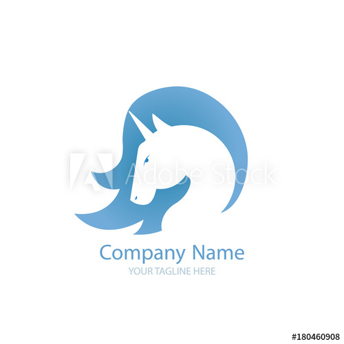 500x500 Logo With A Unicorn For Your Company Pegasus Icon Gradient Flat