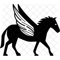 256x256 Pegasus Icon Of Glyph Style