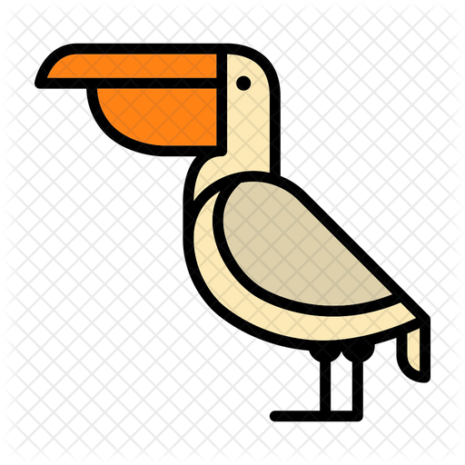 512x512 Pelican Icon Of Colored Outline Style