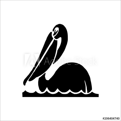 500x500 Pelican Icon Vector Illustration