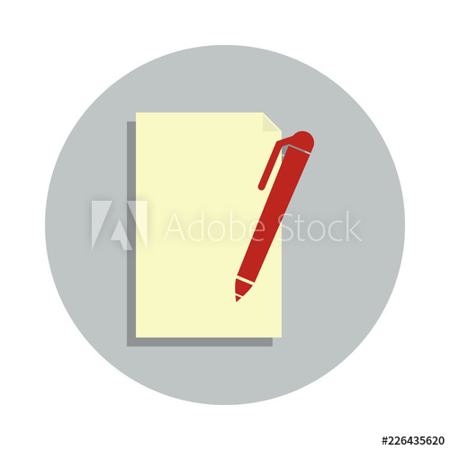 500x500 Pen Paper Icon In Badge Style One Of Web Collection Icon Can Be