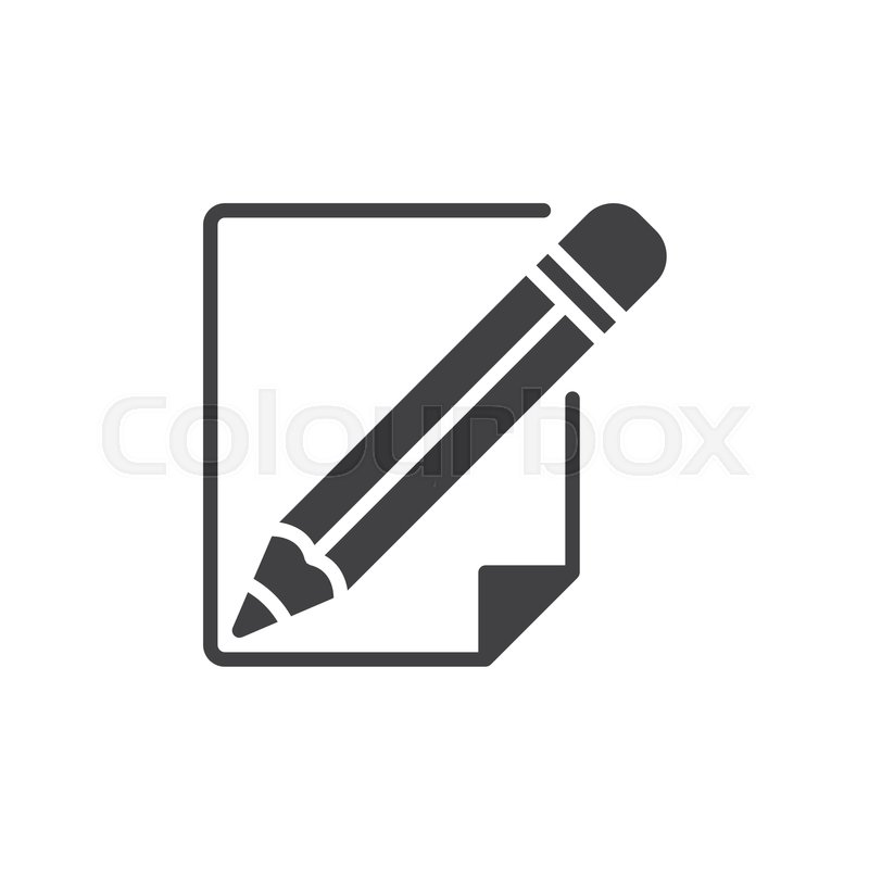 800x800 Pencil And Paper Icon Vector, Filled Stock Vector Colourbox