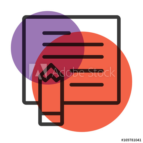 500x500 Pencil And Paper Stationery Office Tool Icon Color Mark