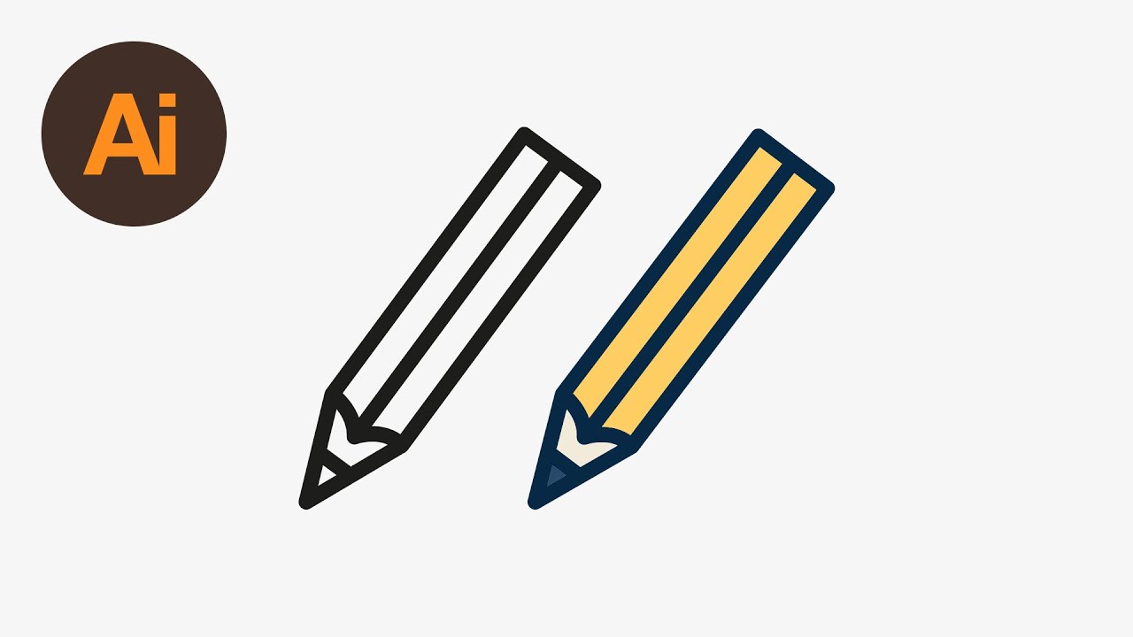 1280x720 Learn How To Draw A Vector Pencil Icon In Adobe Illustrator