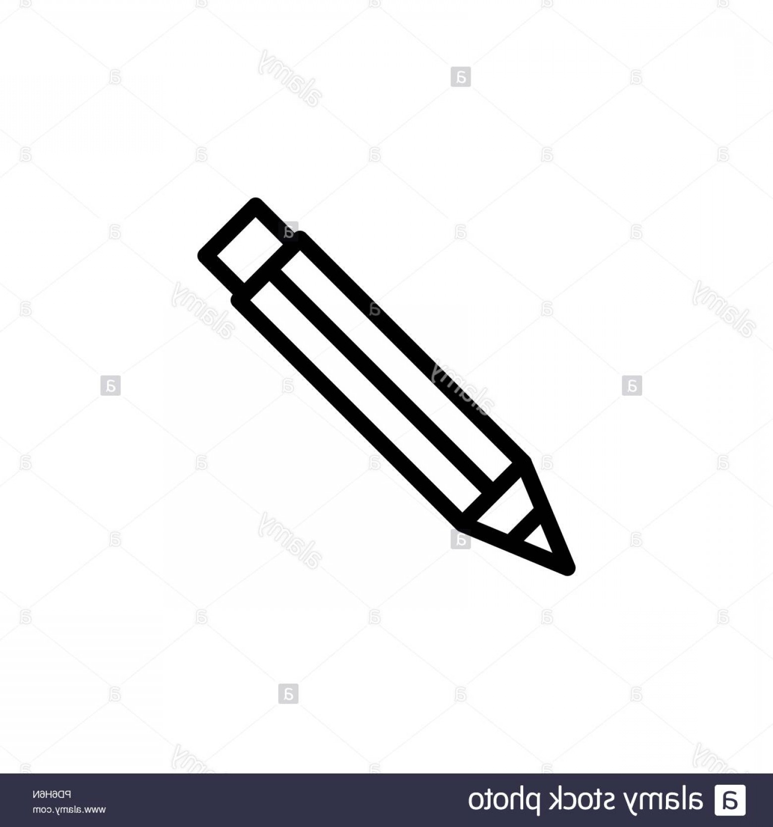 1560x1668 Pencil Icon Simple Flat Style Outline Illustration Image Handandbeak