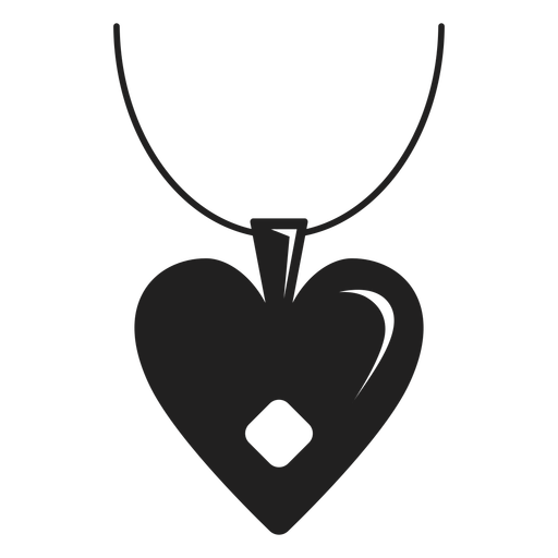512x512 Heart Pendant Black Icon