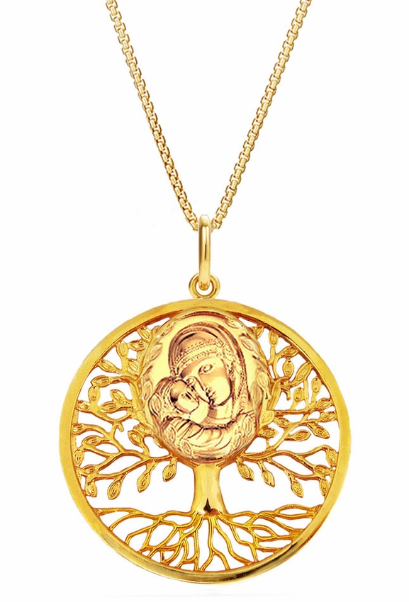 577x850 Tree Of Life Pendant With Theotokos And Child Icon, Silver