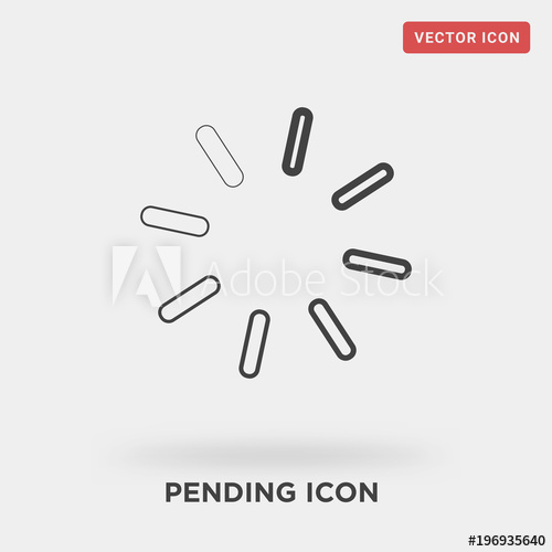 500x500 Pending Icon On Grey Background, In Black, Waiting List,vector