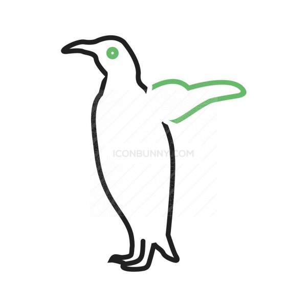 Penguin Line Green Black Icon 600x600 Penguin Line Green Black Icon