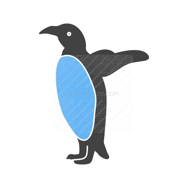 Penguin Blue Black Icon 600x600 Penguin Blue Black Icon
