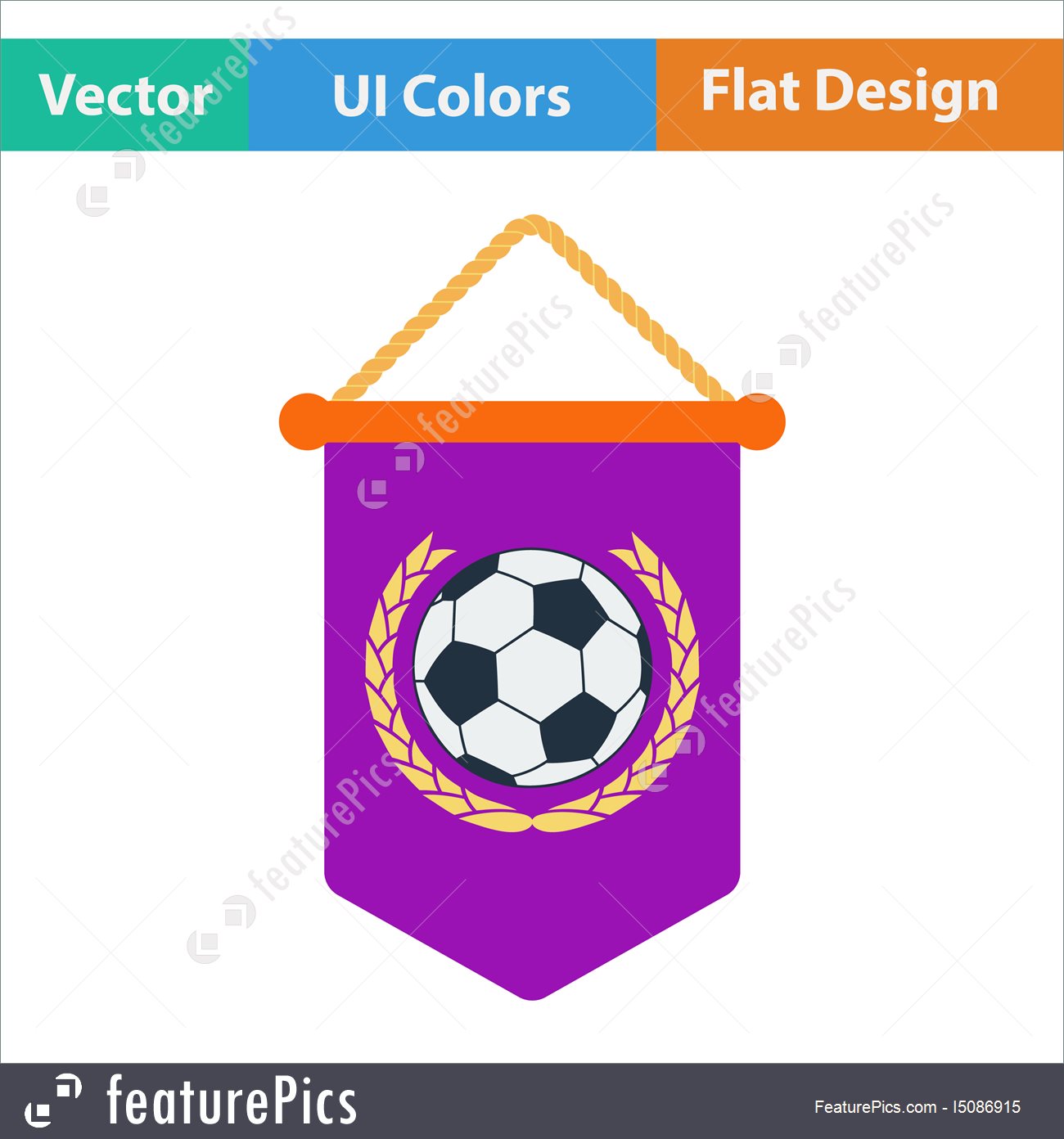 1300x1392 Illustration Of Football Pennant Icon