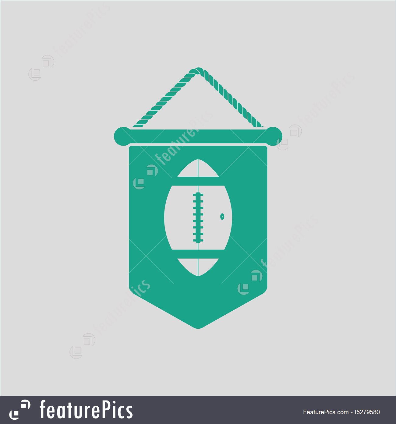 1300x1392 American Football Pennant Icon Stock Illustration