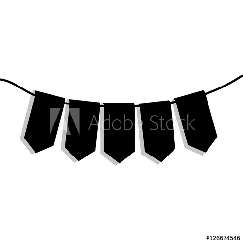 500x500 Party Pennant Icon Image Vector Illustration Design