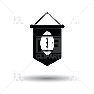 400x400 American Football Pennant Icon On White Background With Rugby Ball