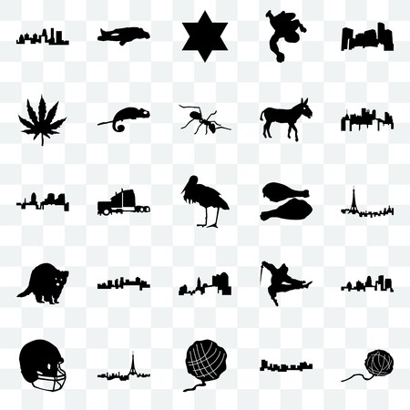 450x450 Set Of Transparent Icons Such As Yarn Ball, Paris, Pennsylvania