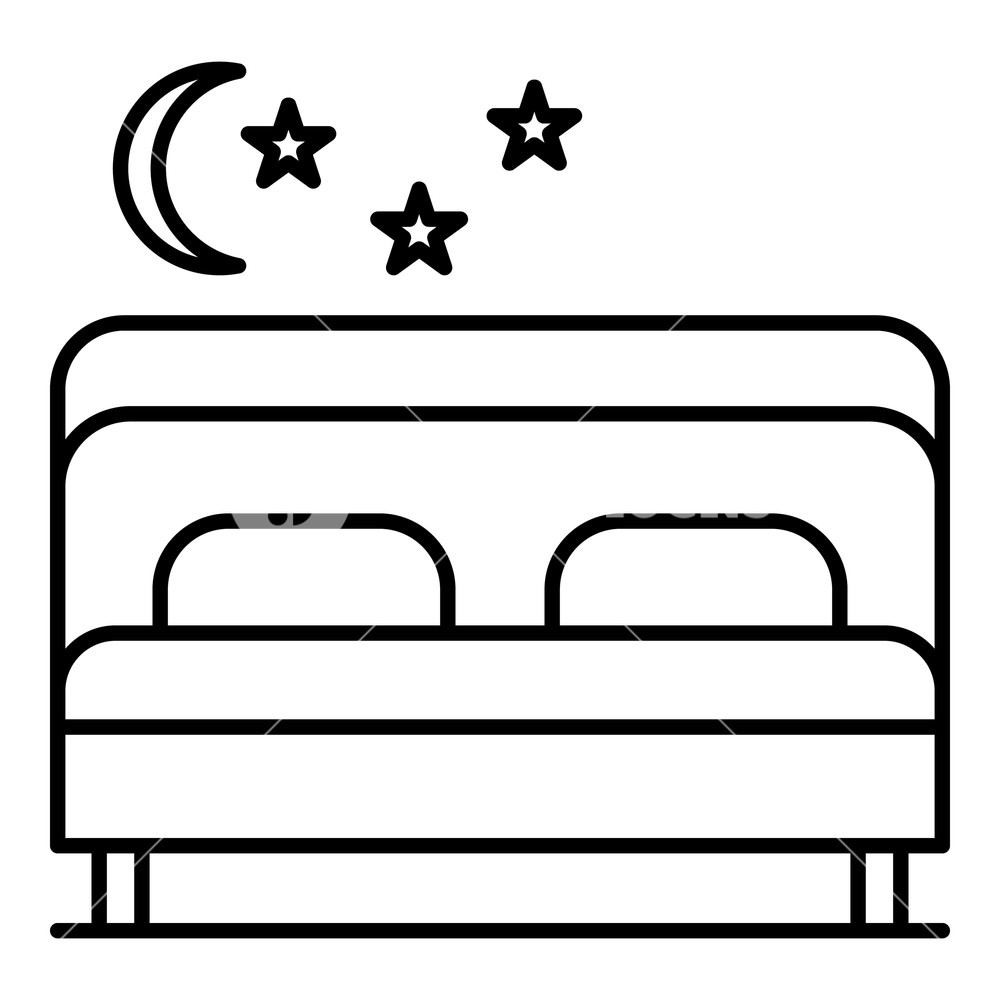 1000x1000 Pension Bedroom Icon Outline Pension Bedroom Vector Icon For Web